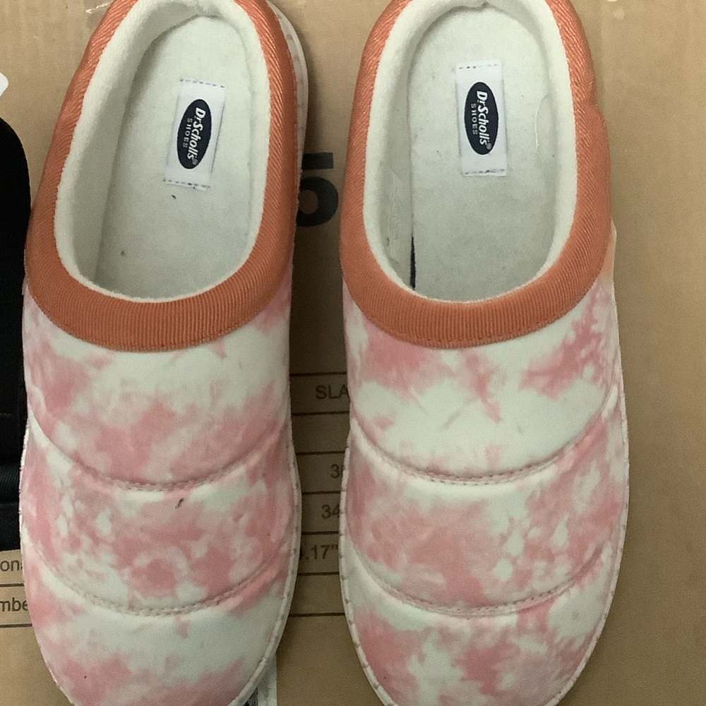 Dr. Scholl's Pink and White Mules